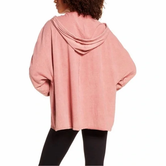 FREE PEOPLE MOVEMENT Cayuga Hooded Tunic Hoodie Sweatshirt Pink Oversized M - Picture 13 of 13